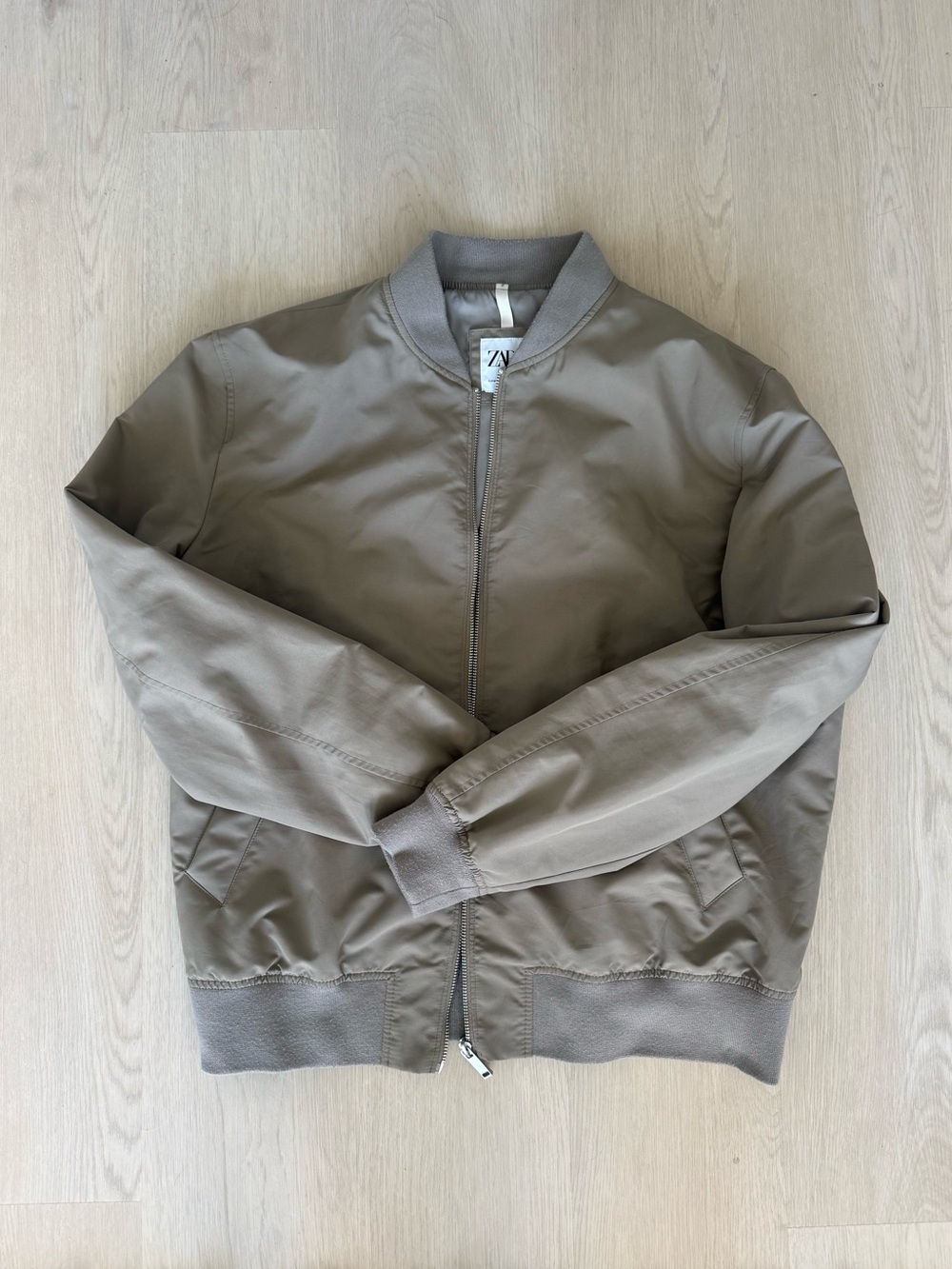 Zara Men's Olive Green Bomber Jacket